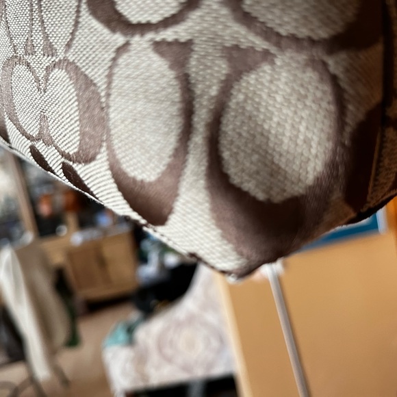 Coach Small Suede and Canvas Shoulder Purse - Picture 9 of 11